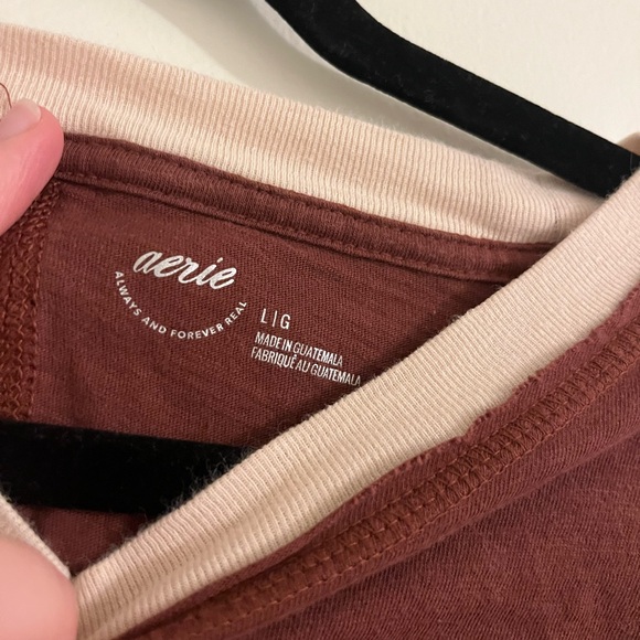 Aerie Burgundy Short Sleeve Tee - Picture 4 of 5